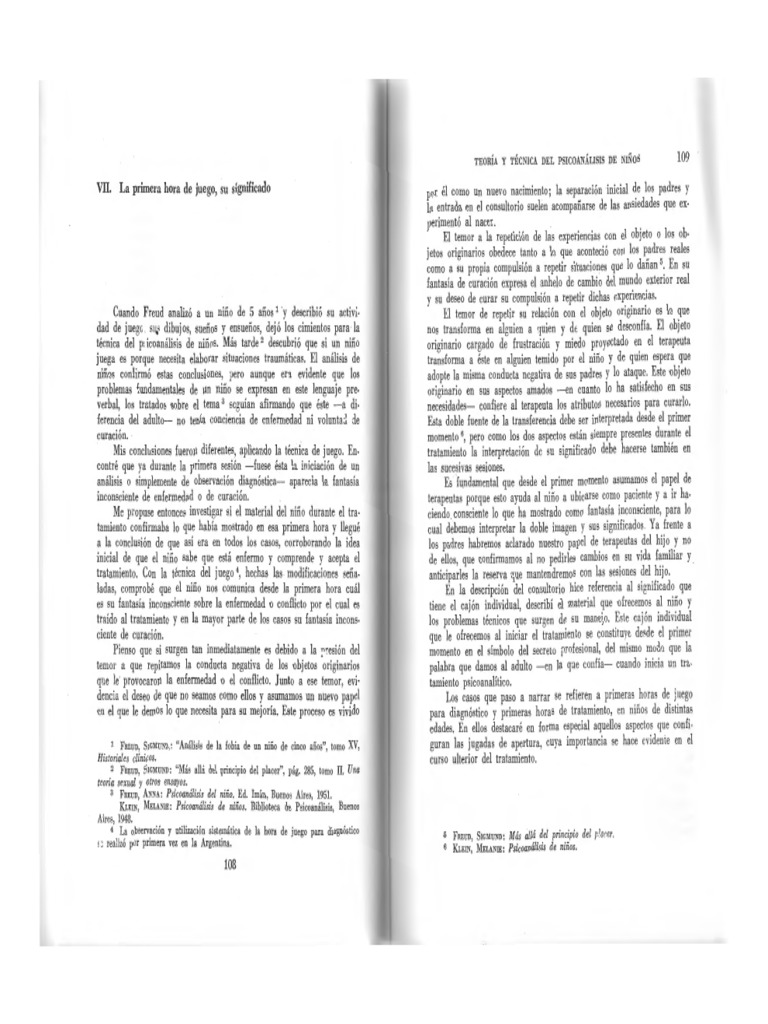 Clase 4. La Primera Hora de Juego y Su SignificadoAberastury PDF