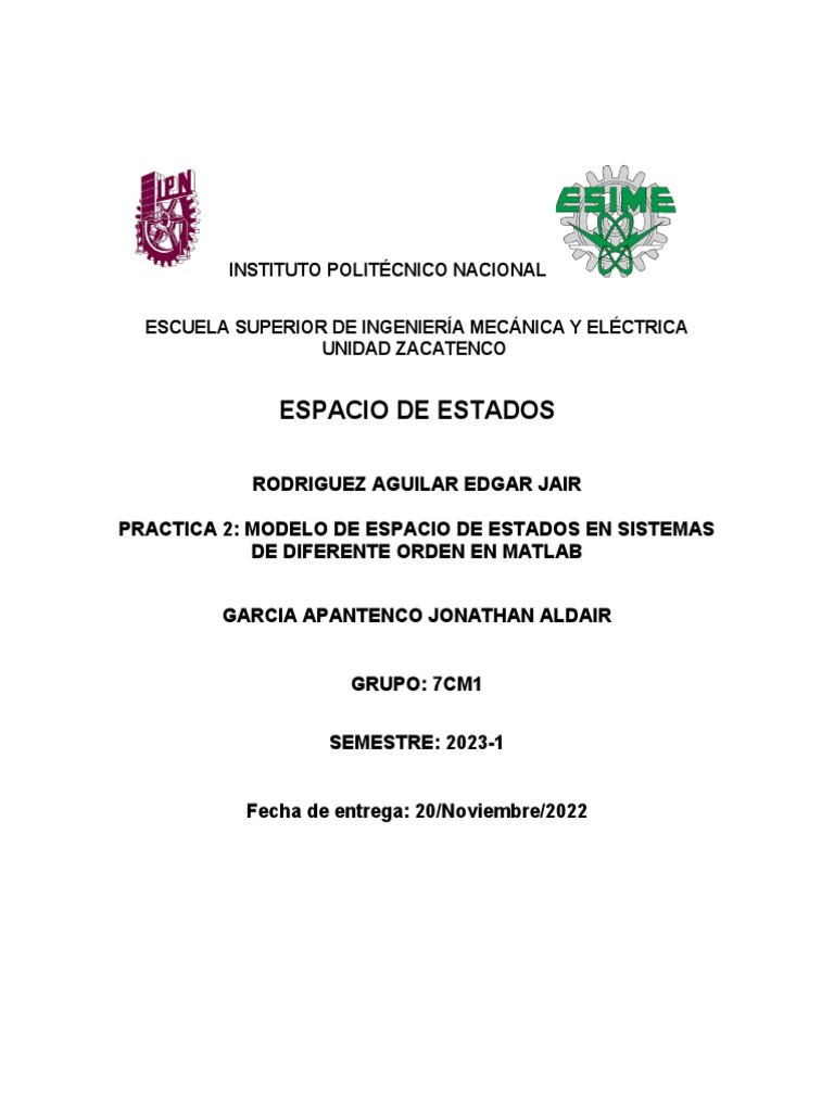 Modelo de Espacio de Estados PDF
