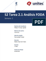 Portada y Tarea #2.1 Análisis FODA Marco Estrategico PDF