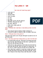 Học phần 3 - QS: Câu 1. Các chế độ làm việc sinh hoạt trong ngày?