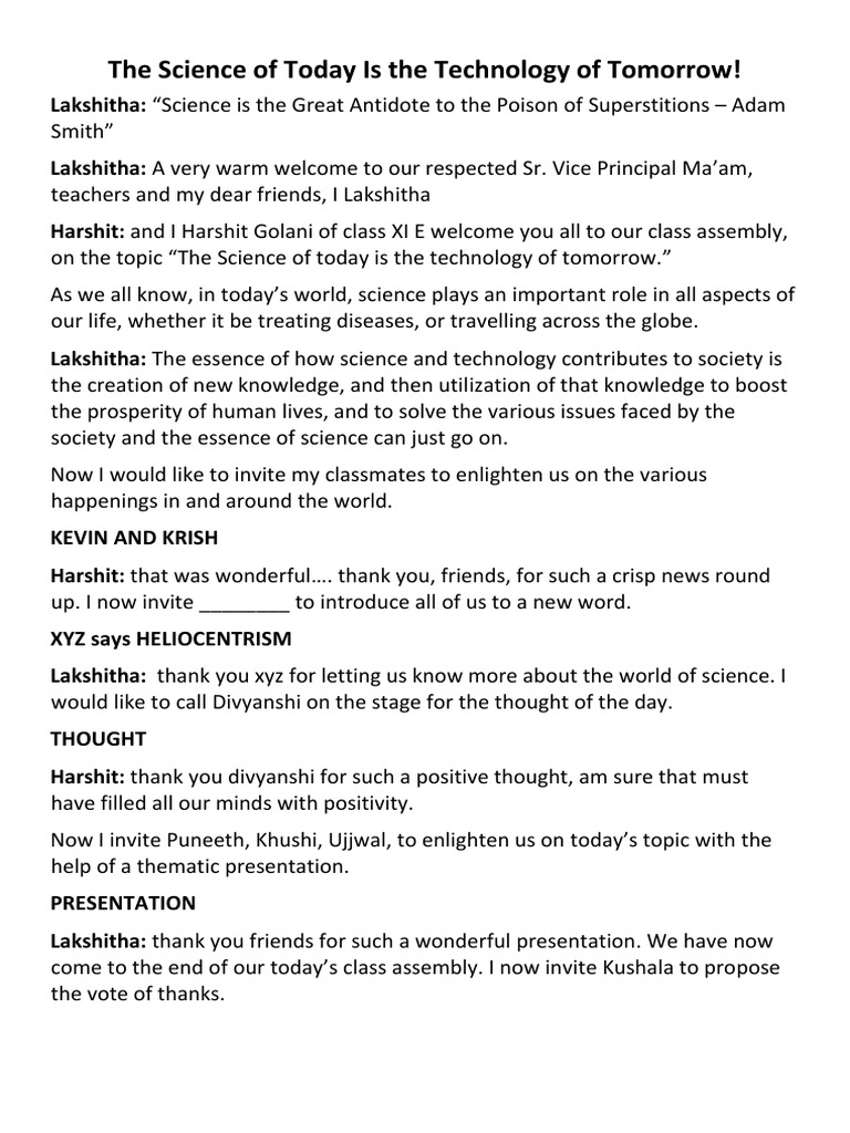 The Science of Today Is The Technology of Tomorrow 2 | PDF