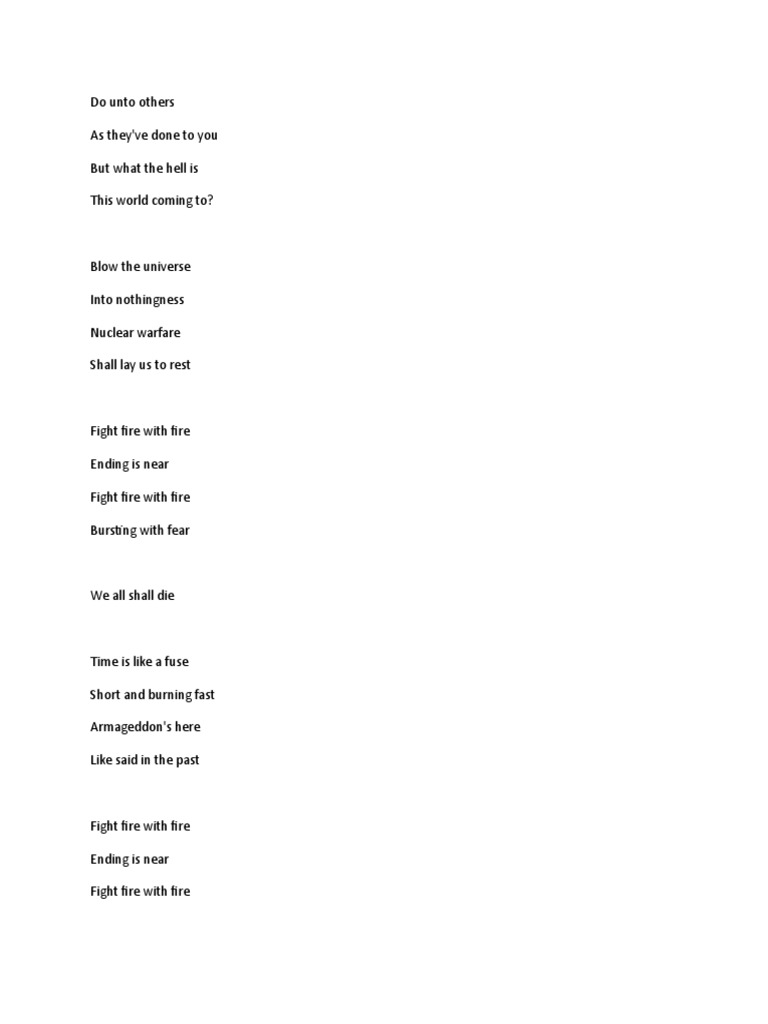 Metallica_Fight Fire With Fire PDF