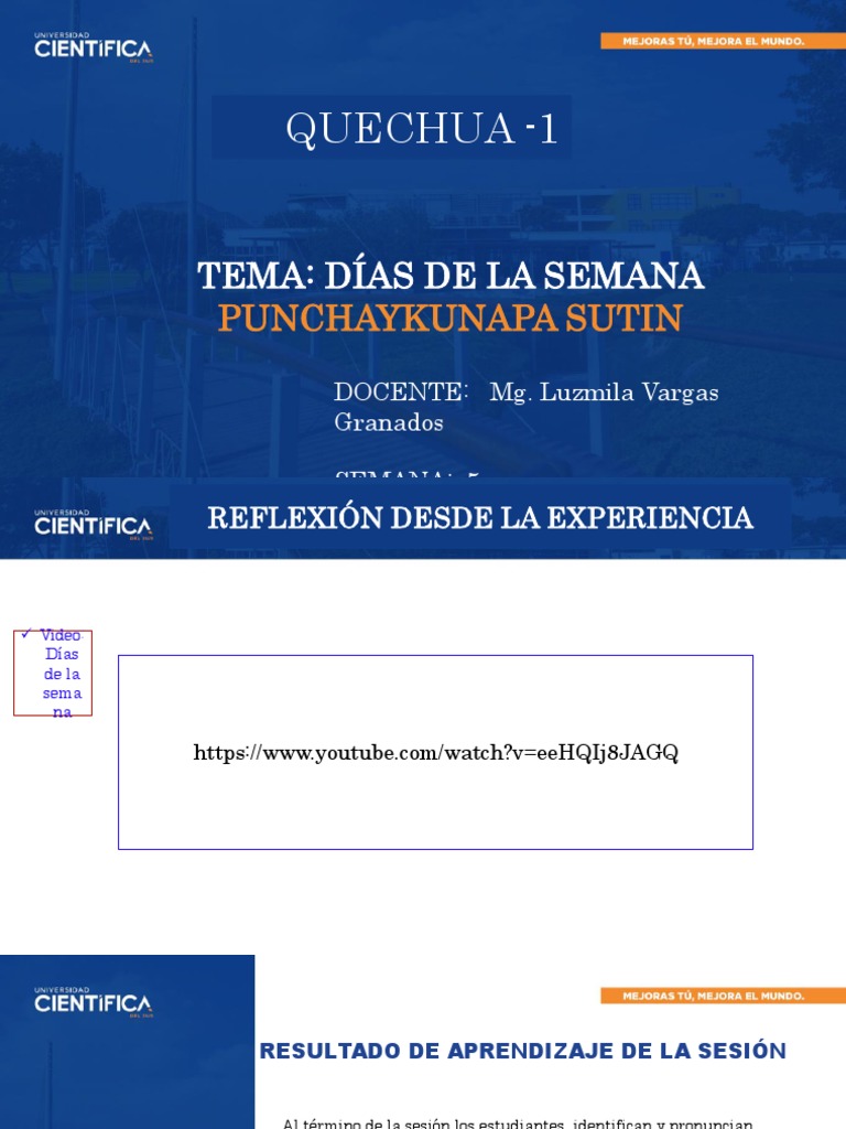 Días de la Semana en Quechua | PDF | Salud y bienestar