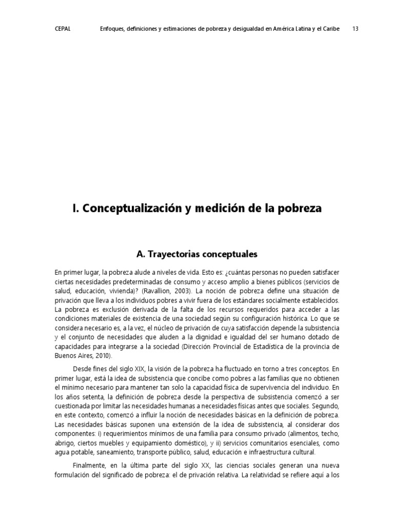 01 - Conceptualización y Medición de La Pobreza | PDF | Pobreza ...