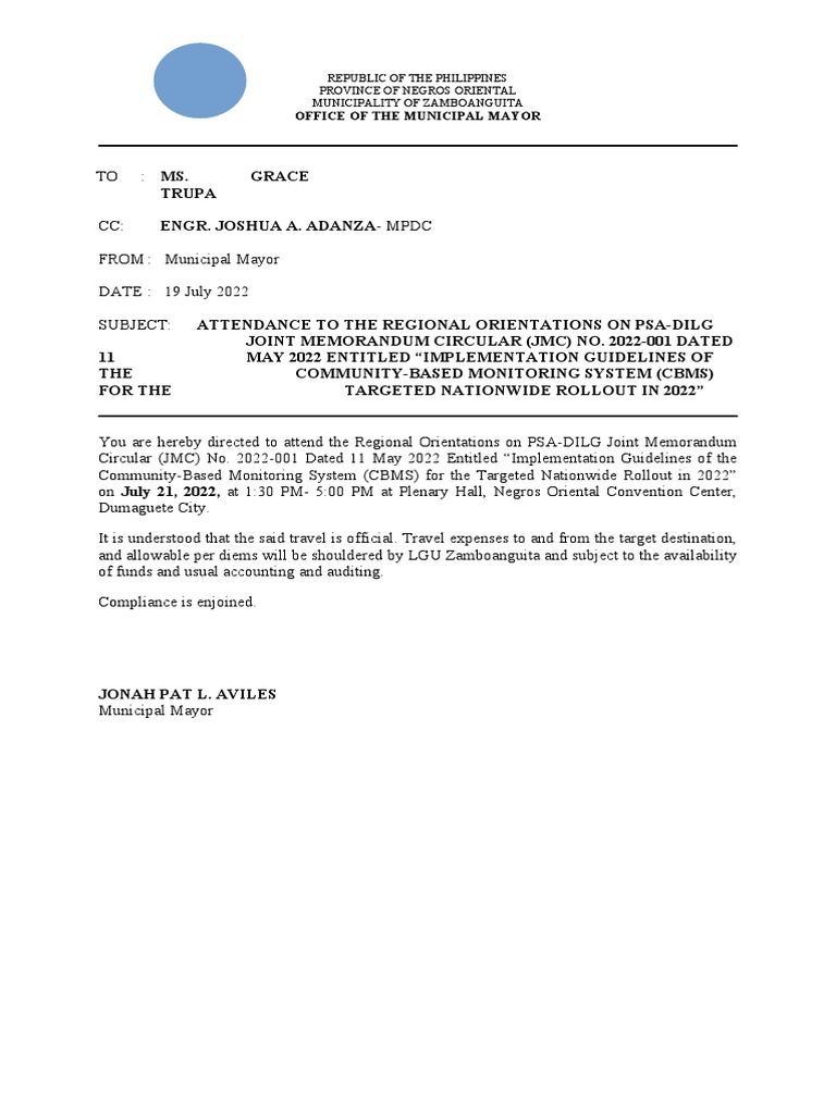 Travel Order and Appearance | PDF