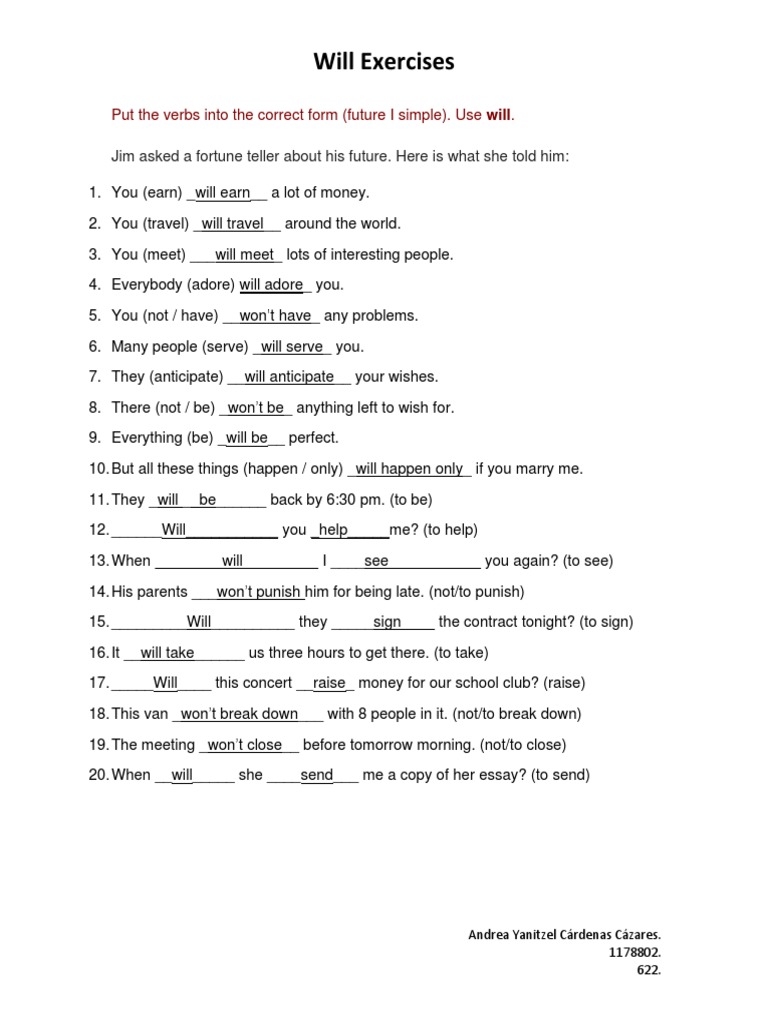 Will exercises pdf