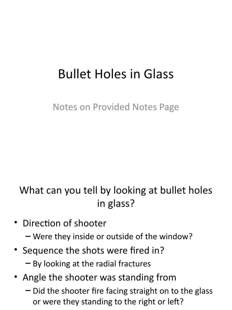 Analyzing Bullet Holes in Glass | PDF
