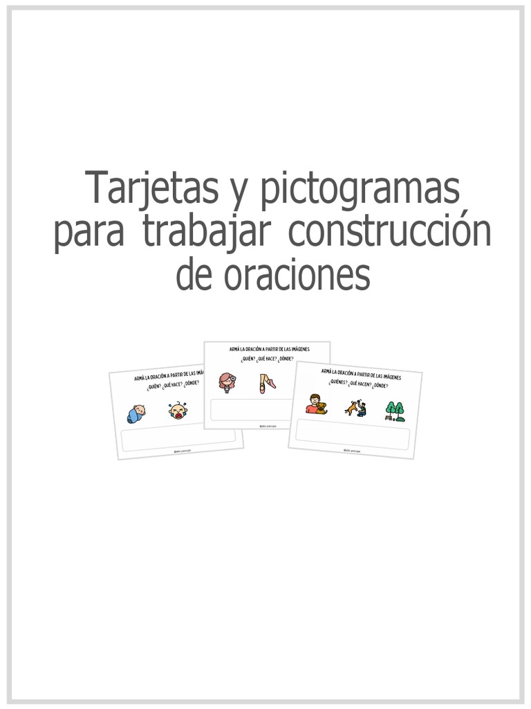 Oraciones con Pictogramas para Niños | PDF