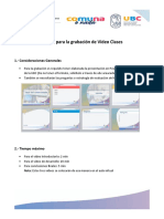 Pautas para La Grabación de Vídeo Clases: 1.-Consideraciones Generales