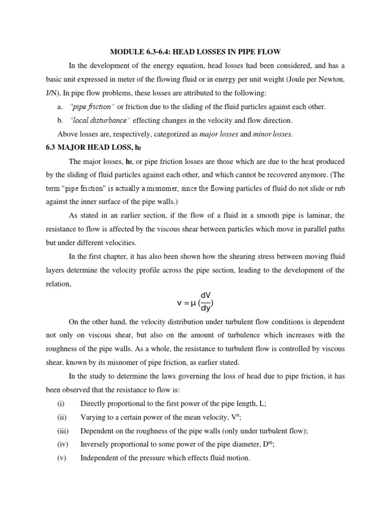 Module 6 3 6 4 head losses pdf