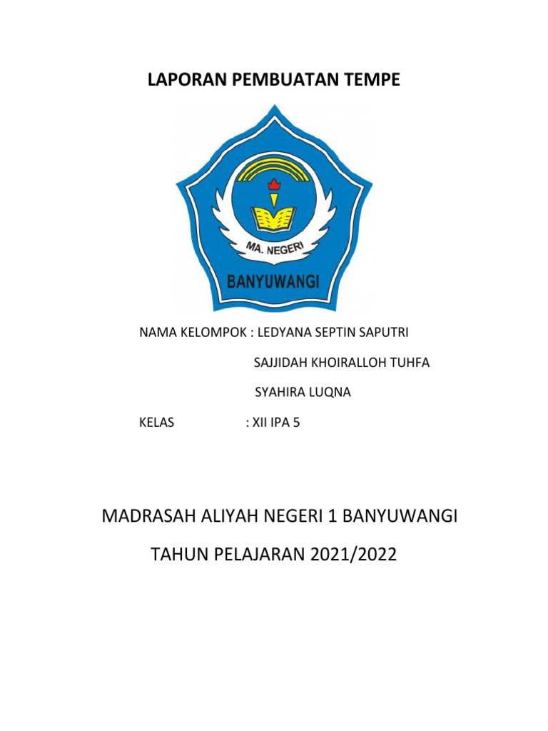 Laporan Pembuatan Tempe | PDF