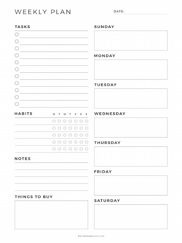 Planner Templates PDF