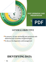 Post Op Case Conference Splenomegaly