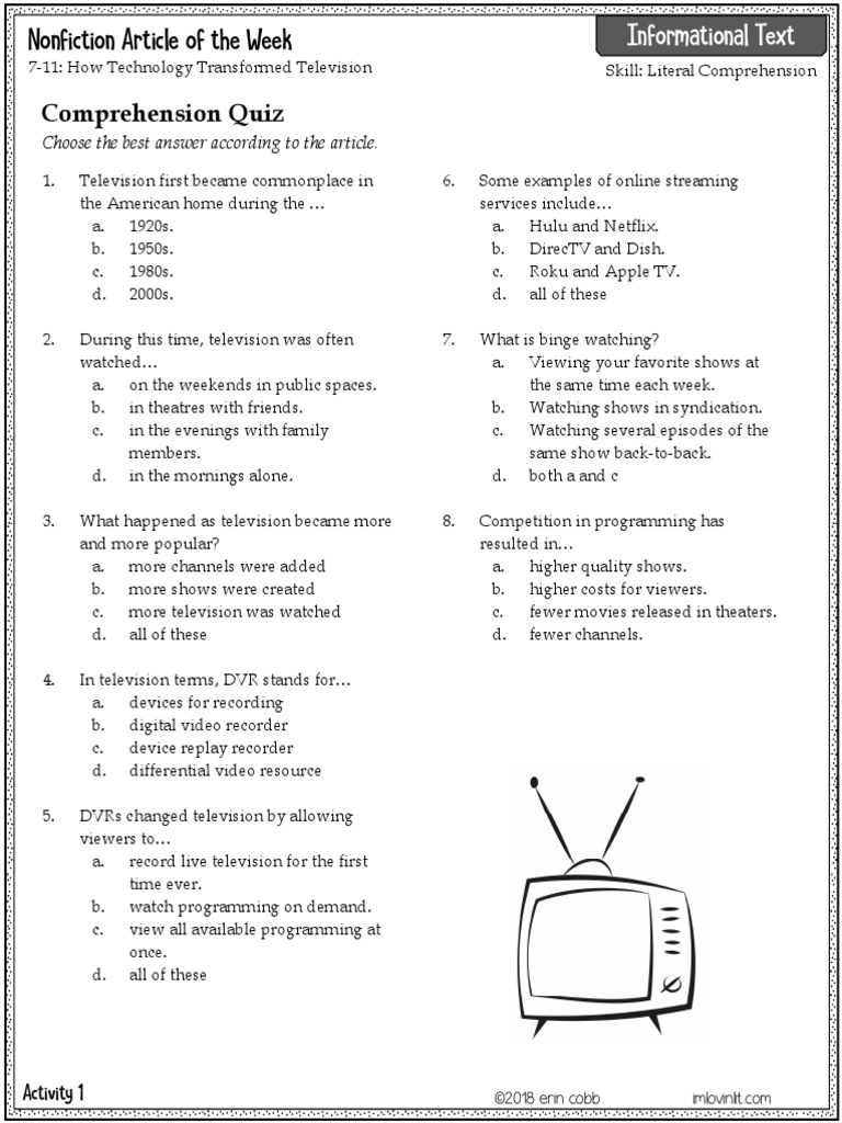 Comp Quiz TV Tech PDF Digital Video Recorder Multimedia