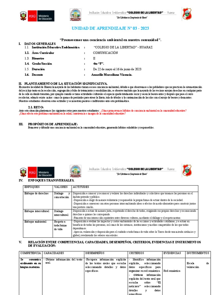 Unidad de Aprendizaje 03 Imprimir | PDF