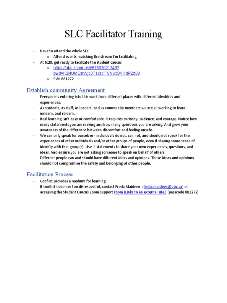 SLC Facilitator Training Notes PDF