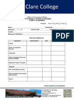Clearance Forms 2023