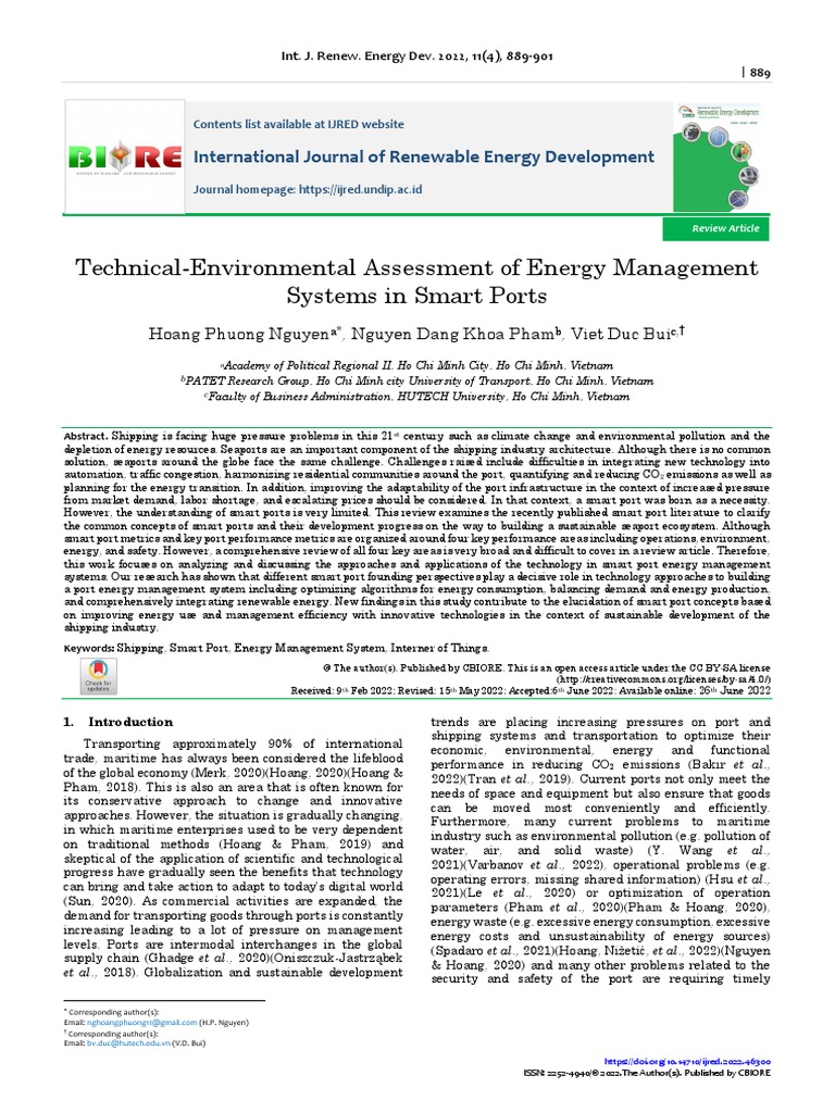Smart Port Energy Management Review | PDF | Port | Energy Management