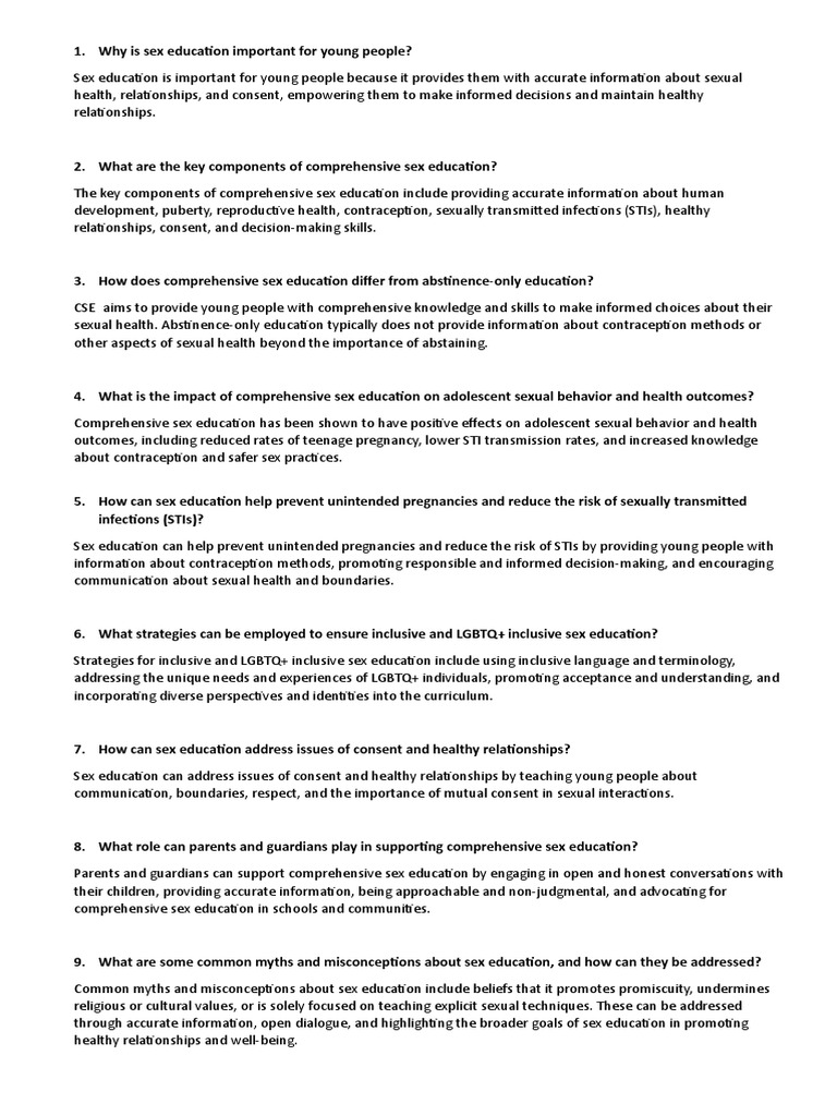 Why Is Sex Education Important For Young People | PDF | Sex Education