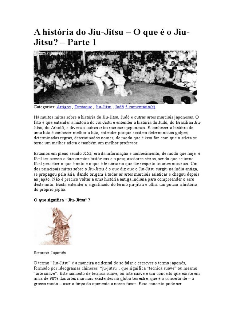 A História Do Ju Jutsu | PDF | Jiu-jitsu | Judô