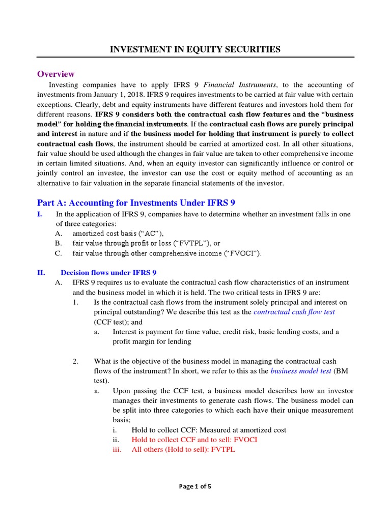 IFRS 9: Equity Investments at FVOCI | PDF | Investing | Fair Value