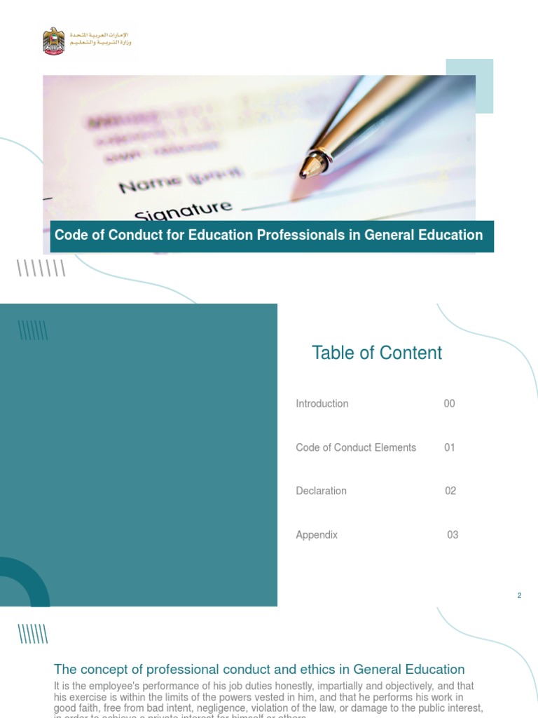 ADEK Code of Conduct For Education Professionals | PDF | Teachers ...