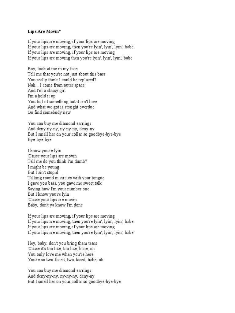 Lips Are Movin Meghan Trainor PDF