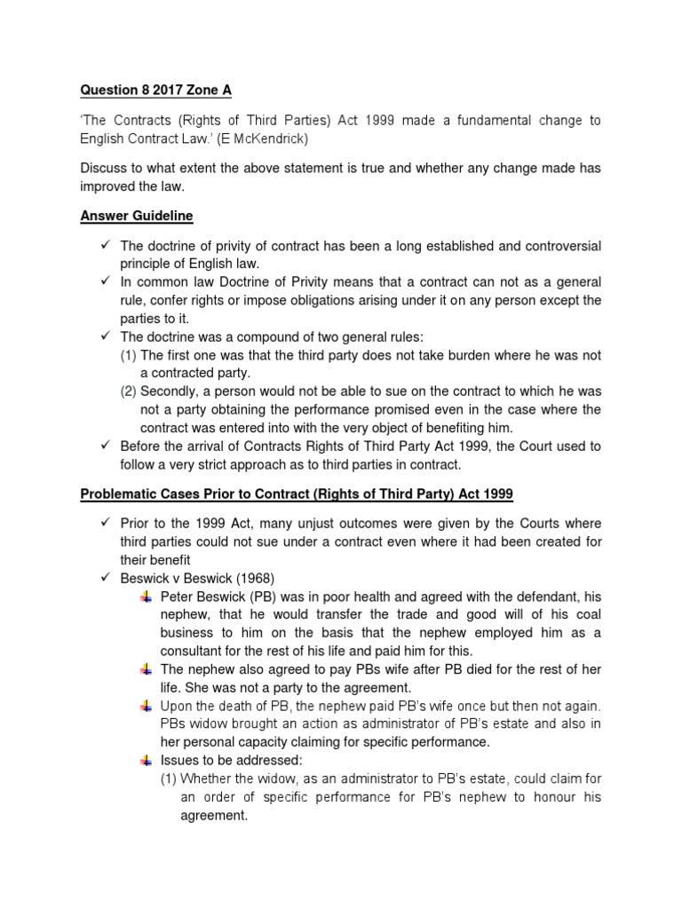 Privity Pdf Contract Law Common Law