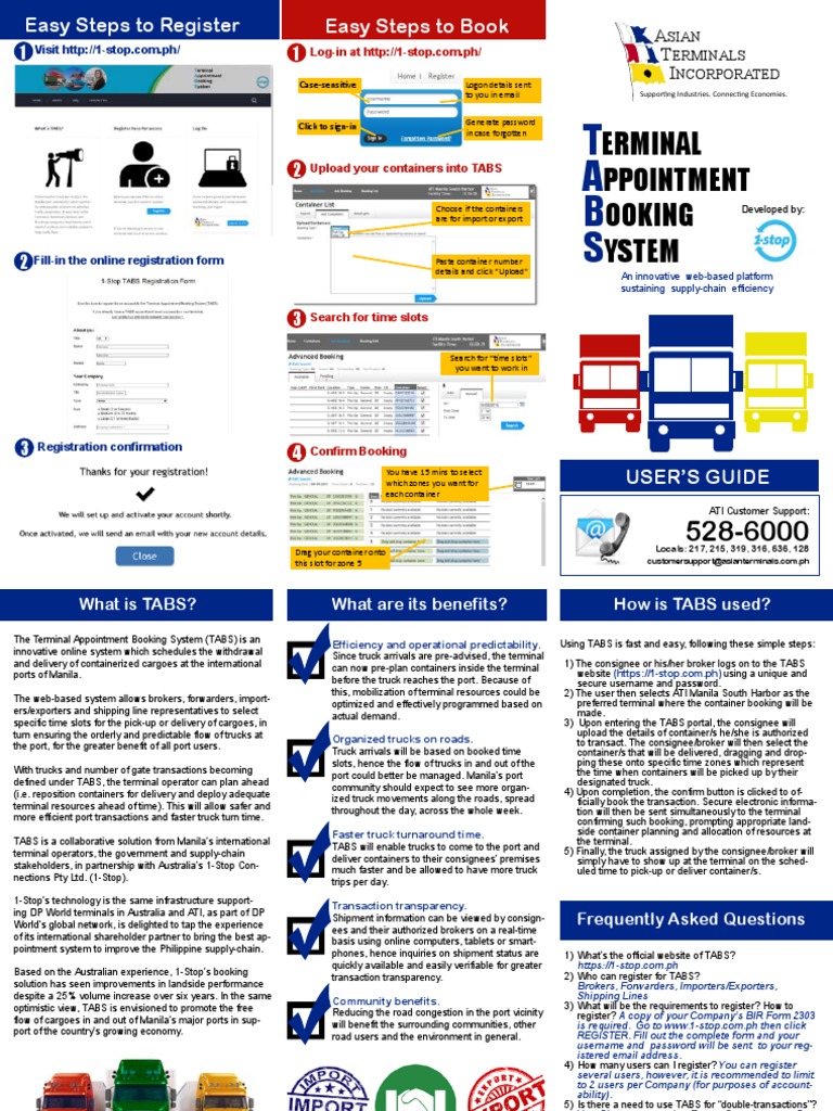 TABS: Terminal Appointment Booking Guide | PDF | Login | Password