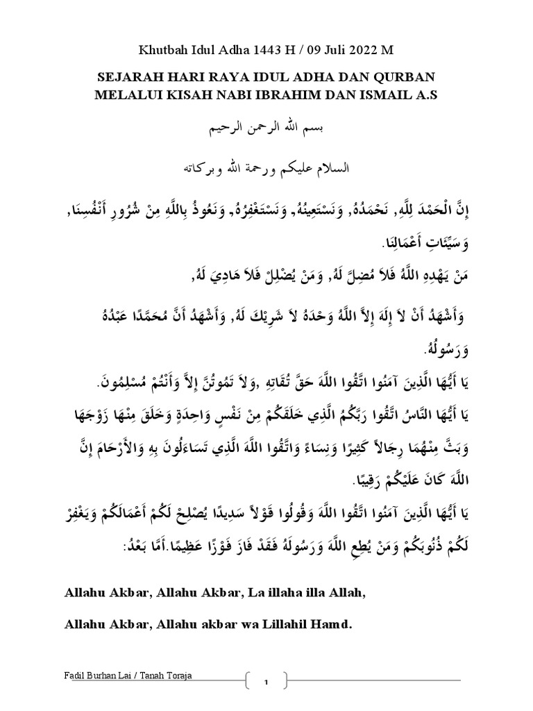 Khutbah Idul Adha 1434 H o1 PDF