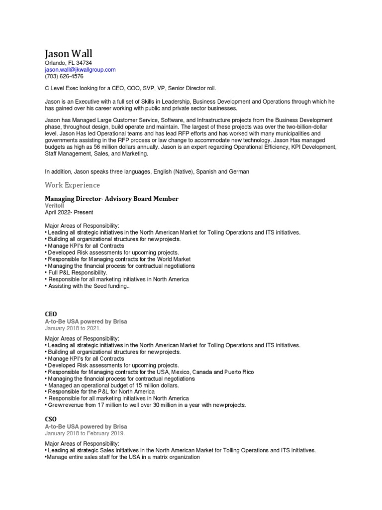 Jason+Wall CV+2023 | PDF | Performance Indicator | The United States