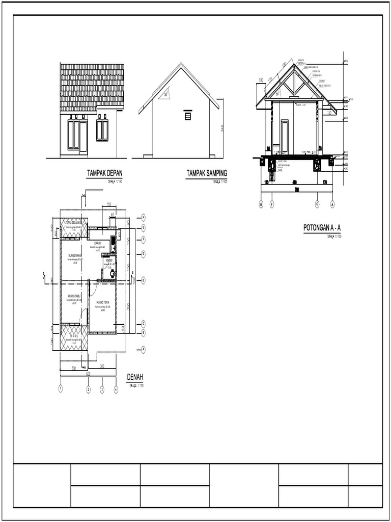 GT.1 Denah, Tampak, Potongan | PDF