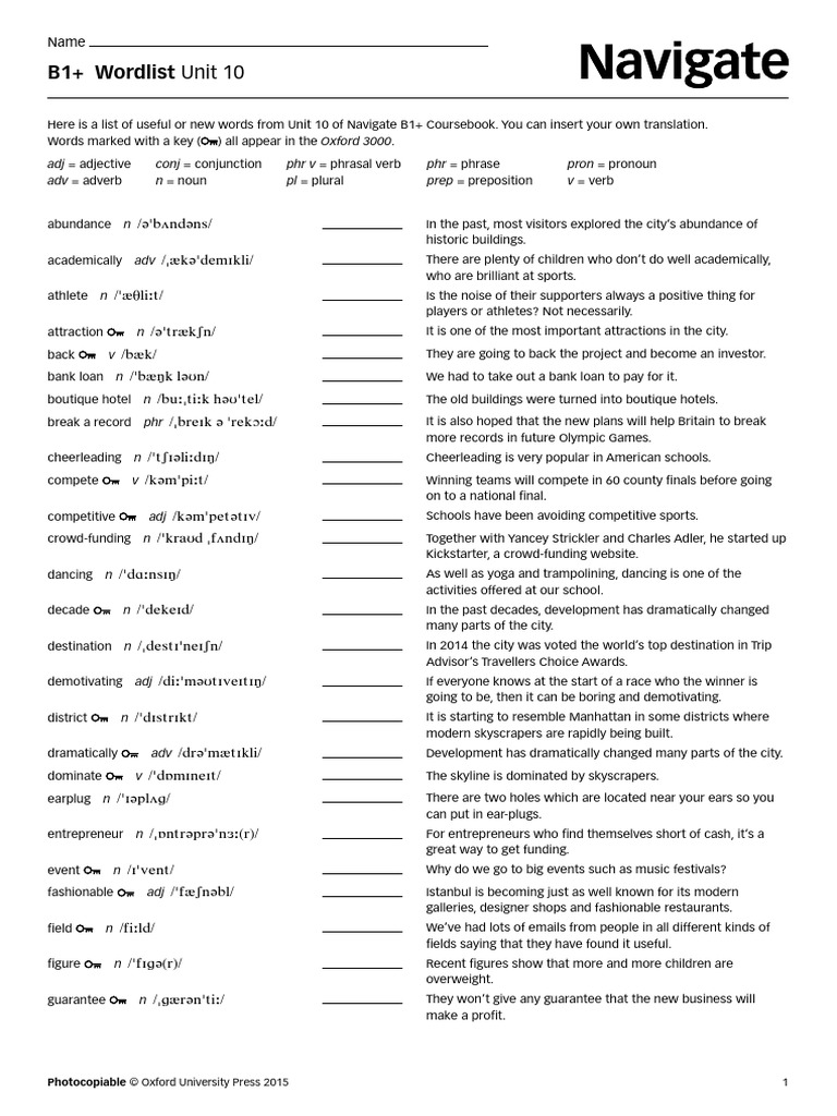 Unit 10 Vocabulary List | PDF | Verb | Semantic Units
