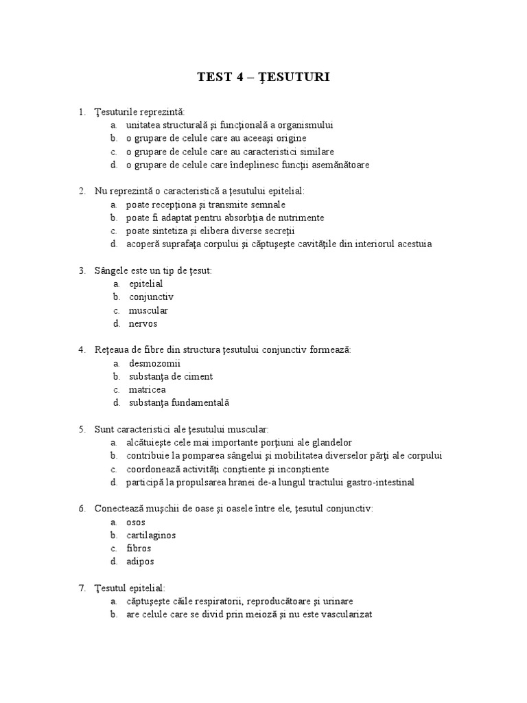 Testul 4 | PDF