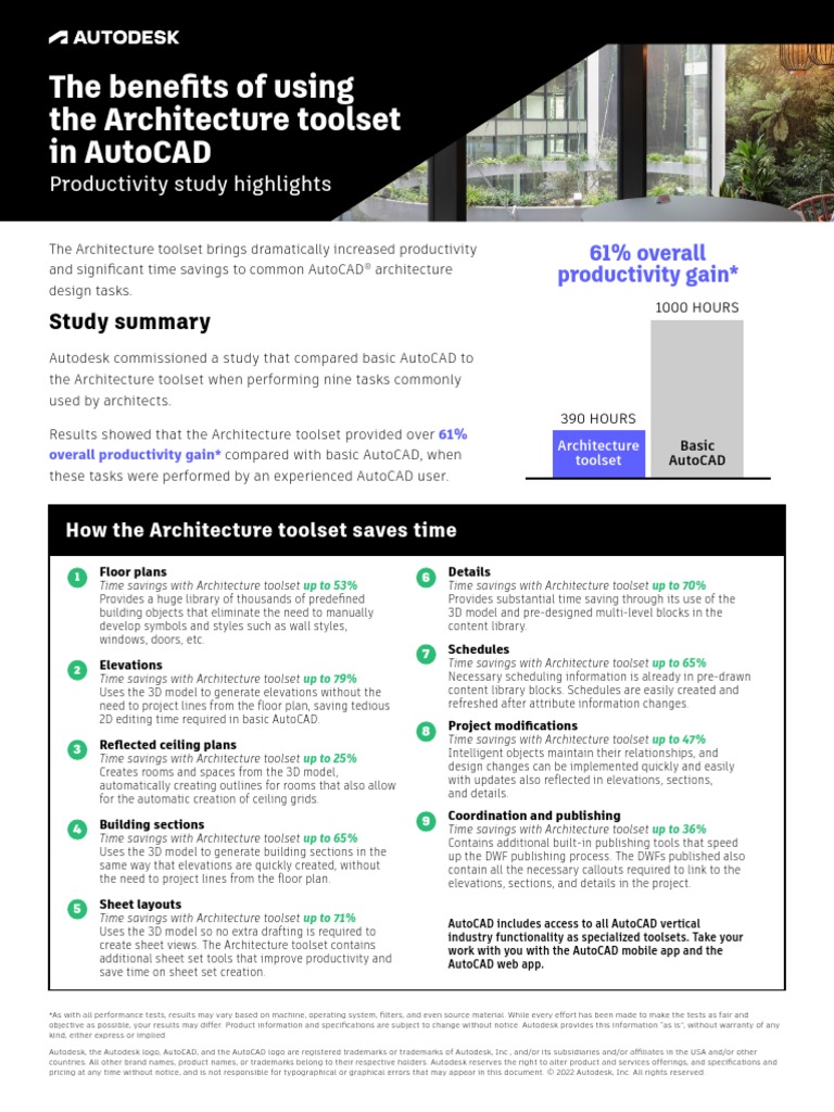 Autocad Architecture Toolset Productivity Study Highlights en PDF Auto Cad Computing
