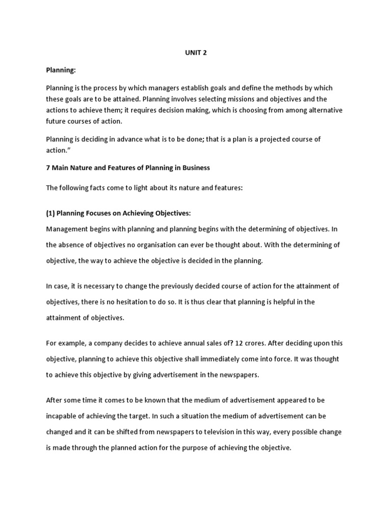 Planning Definition | PDF