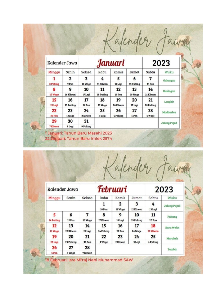 KALENDER WETON LENGKAP  PDF