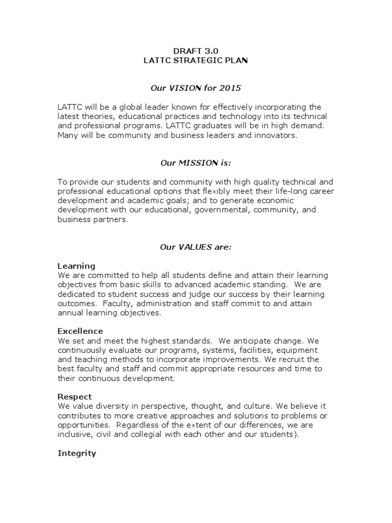 LATTC Mission | PDF | Community | Innovation