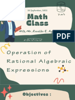 Operation Multiplication and Division of Rational Expression