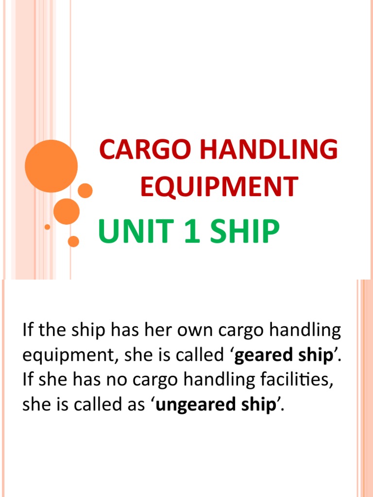 Cargo Handling Equipment PDF Crane (Machine) Cargo
