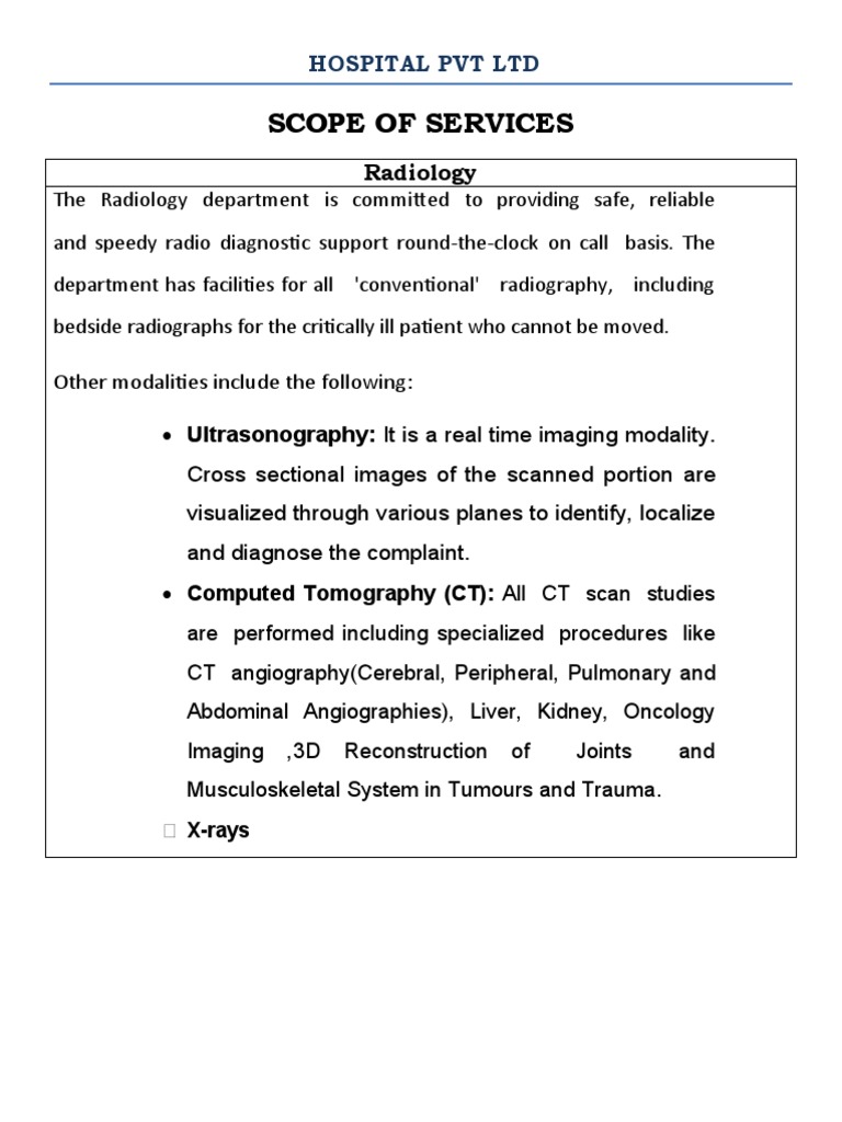 Radiology Defined Scope PDF