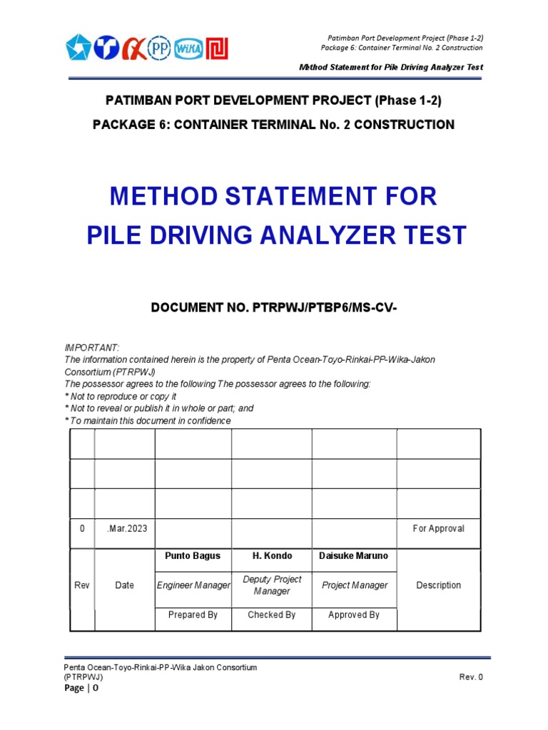 Pile Driving Analyzer Method Statement | PDF | Deep Foundation ...
