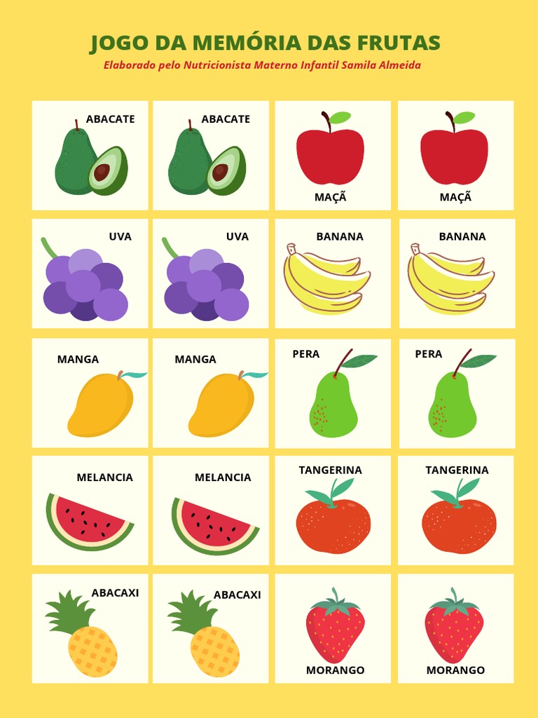 Jogo da Memória das Frutas – PDF – MultiEstímulos