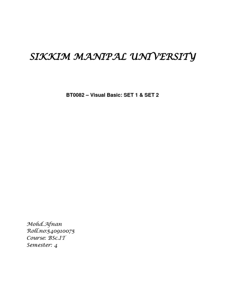 BT0082 - Visual Basic | PDF | Array Data Type | Data Type