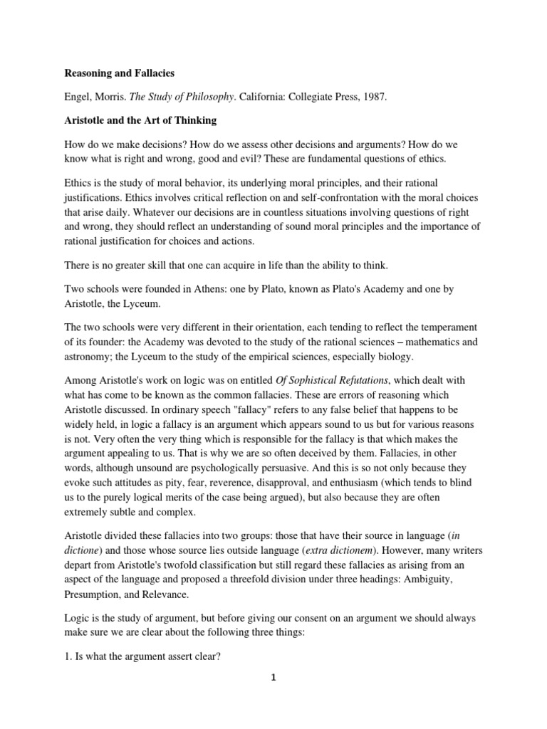 Reasoning and Fallacies | PDF | Fallacy | Reason