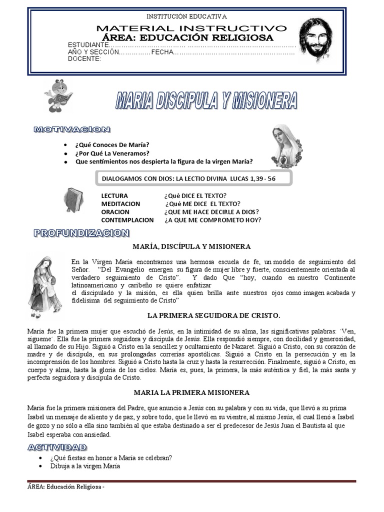 Guia de Maria Discipula y Misionera | PDF | María, madre de Jesús | Jesús