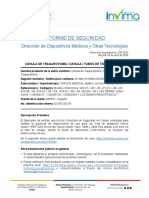 Informe de Seguridad - 035-2023 - CÁNULA DE TRAQUEOTOMÍA - CÁNULA - TUBOS DE TRAQUEOTOMÍA