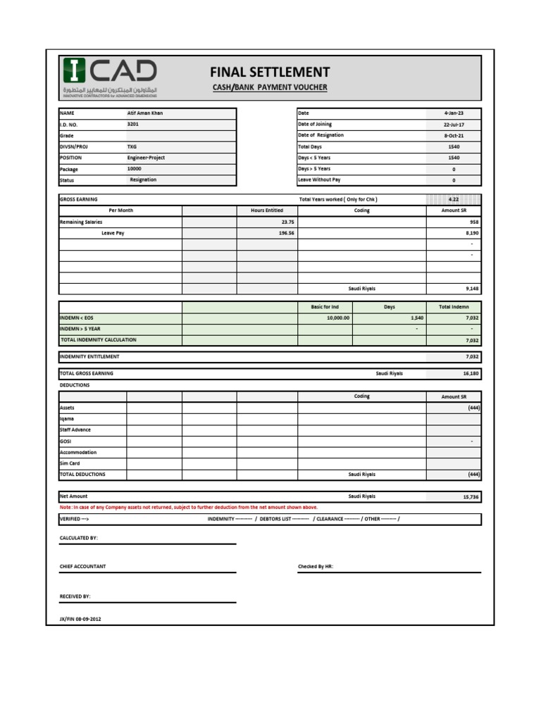 Final Settlement Summary | PDF