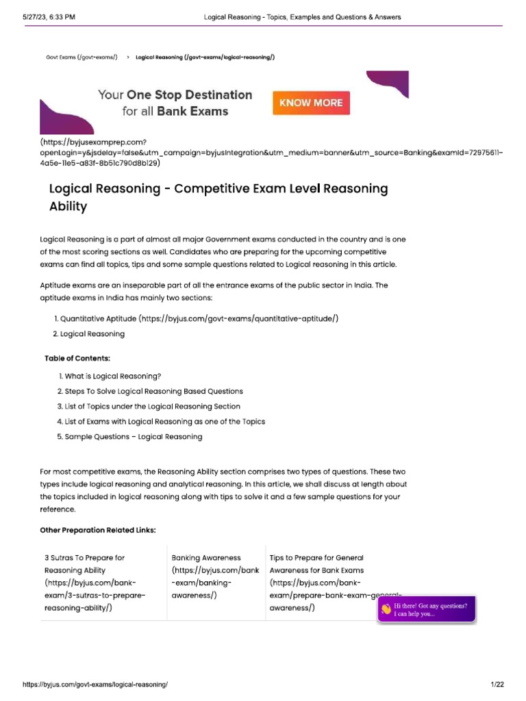 2.1 - Logical Reasoning | PDF