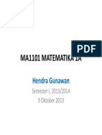 Ma1101 Matematika 1A Ma1101 Matematika 1A: Hendra Gunawan
